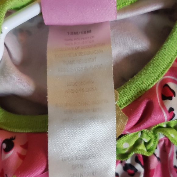 🖤5/$12 Night Life Pink Kitty Top Size 18 Months - Picture 3 of 4